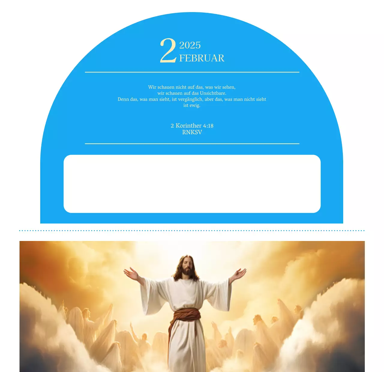 Blaues modernes Konzept Kirchenkalender