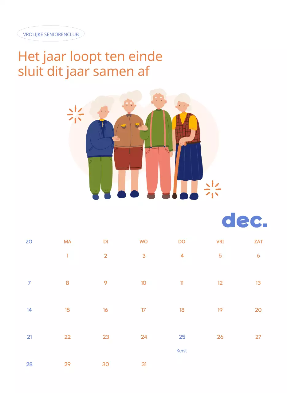 Zakelijke kalender met leuke illustraties