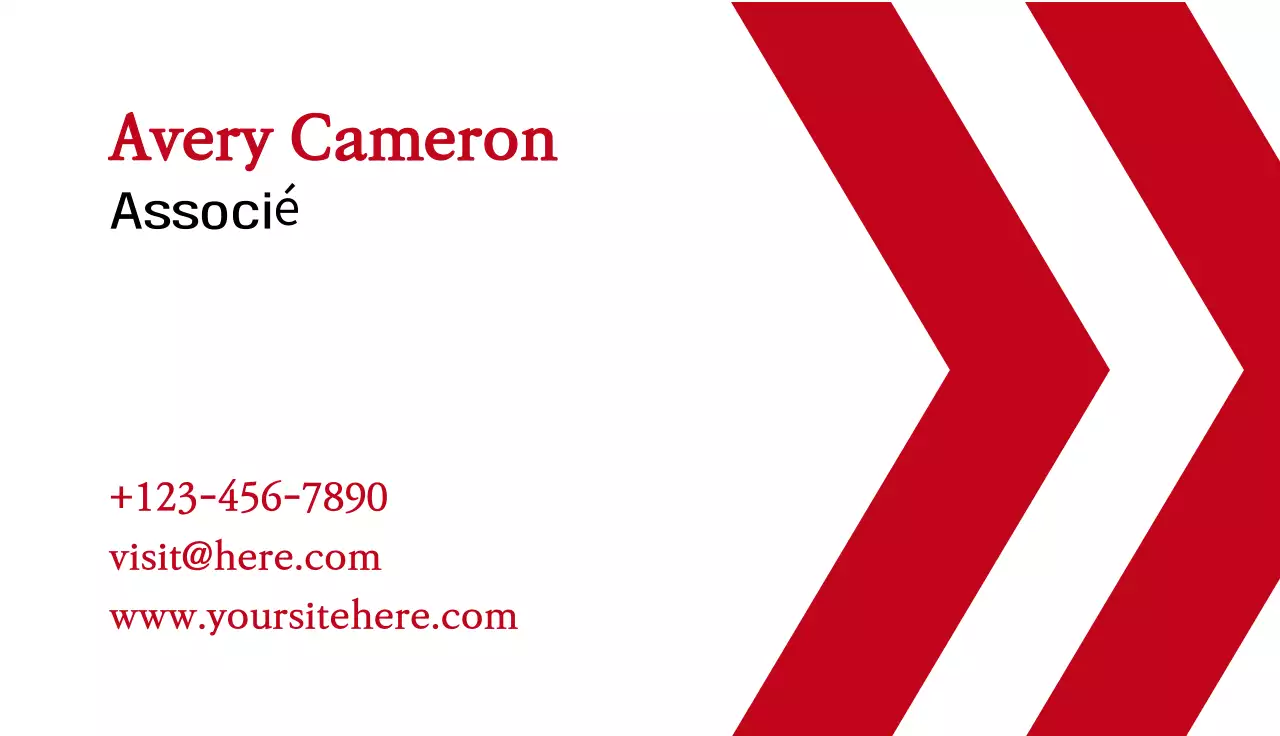 carte de visite minimale rouge