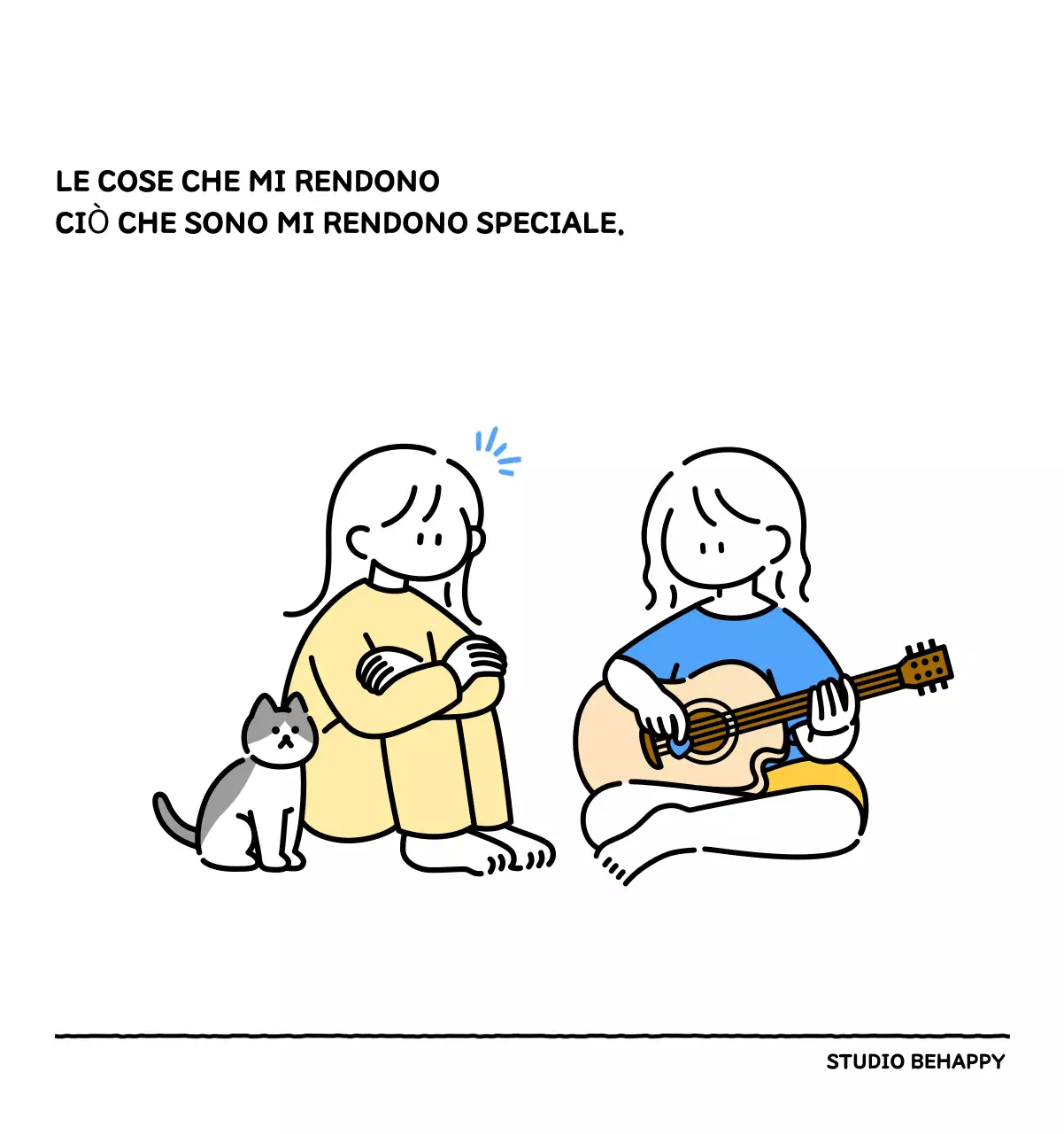 Calendario illustrato con un grazioso stile di linee