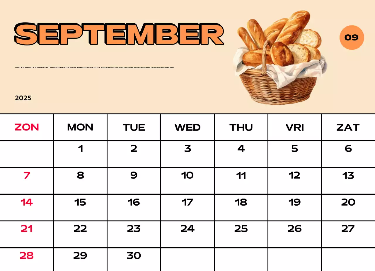 Kleurrijke kalenders met verschillende retro-illustraties