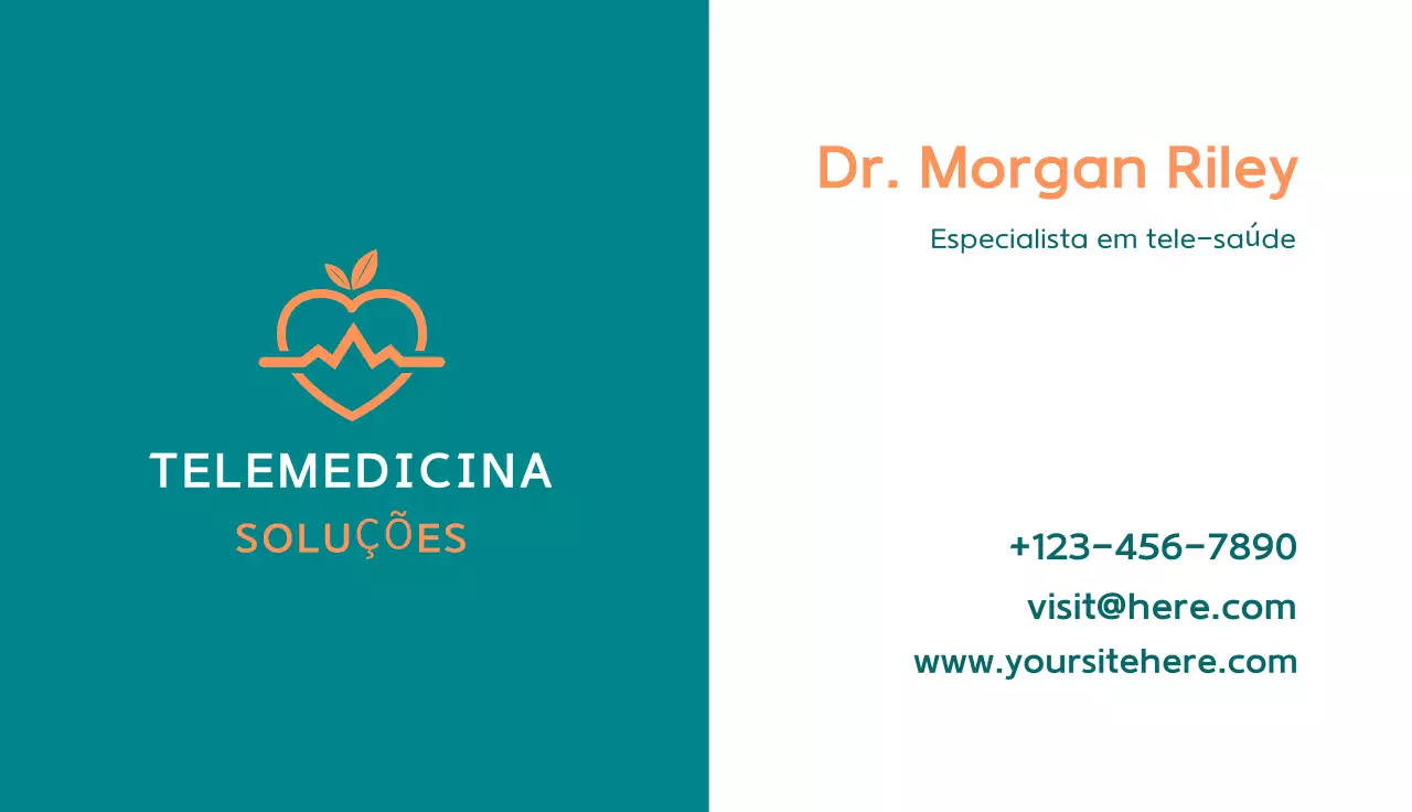 cartão de telemedicina moderno teal