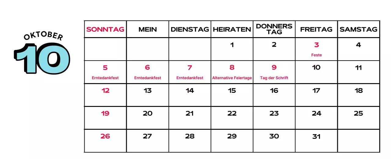 Bunte Kalender mit einer Vielzahl von Retro-Illustrationen