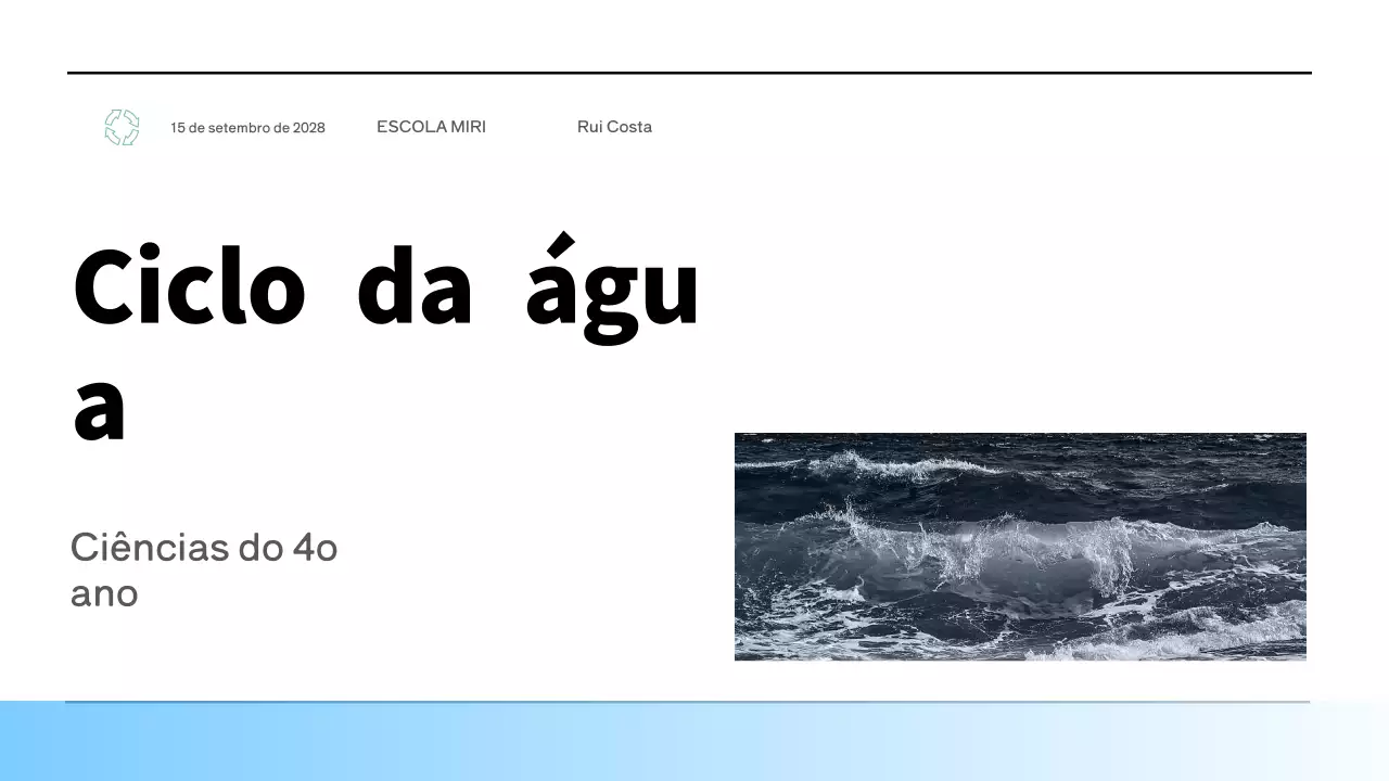 Material minimalista azul para a aula de ciências do 4º ano