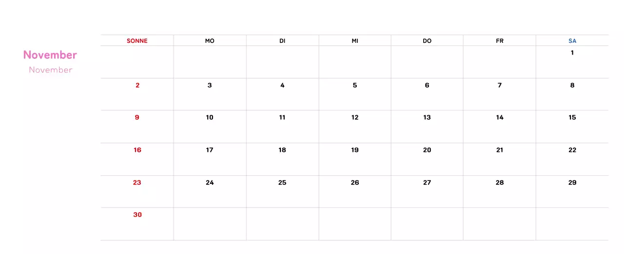 Neujahrskalender mit warmen Illustrationen