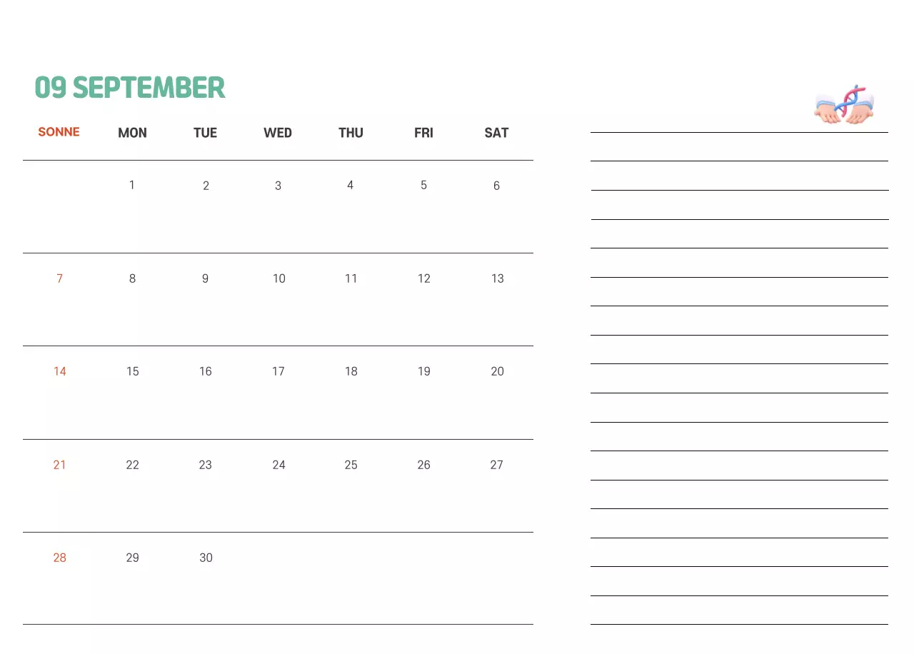 Ein festliches Krankenhaus mit Illustrationen zum Thema Gesundheit und Familie und farbenfrohen Akzenten