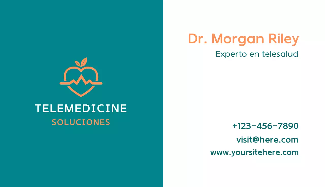 tarjeta de telemedicina teal modern
