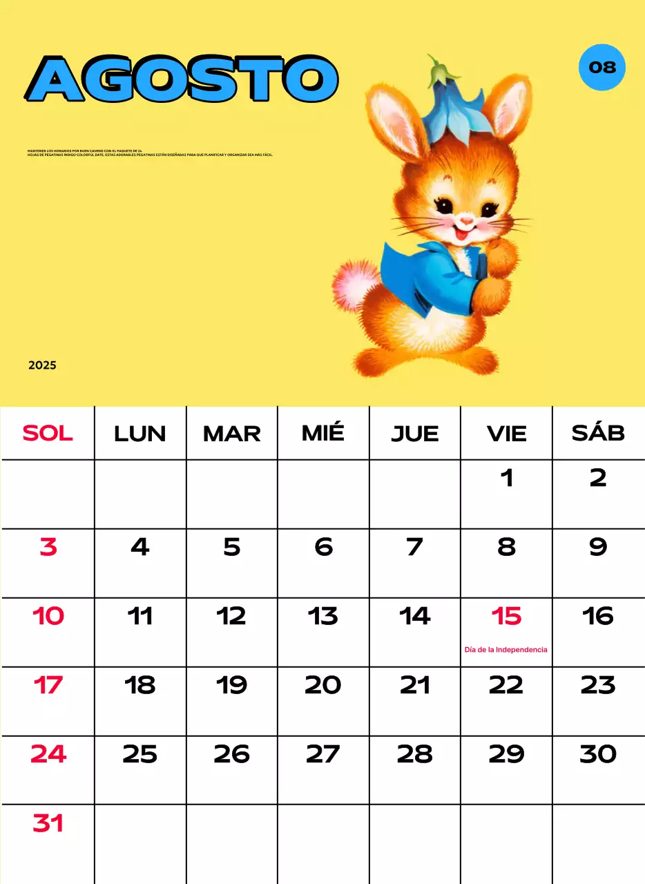 Coloridos calendarios con diversas ilustraciones retro
