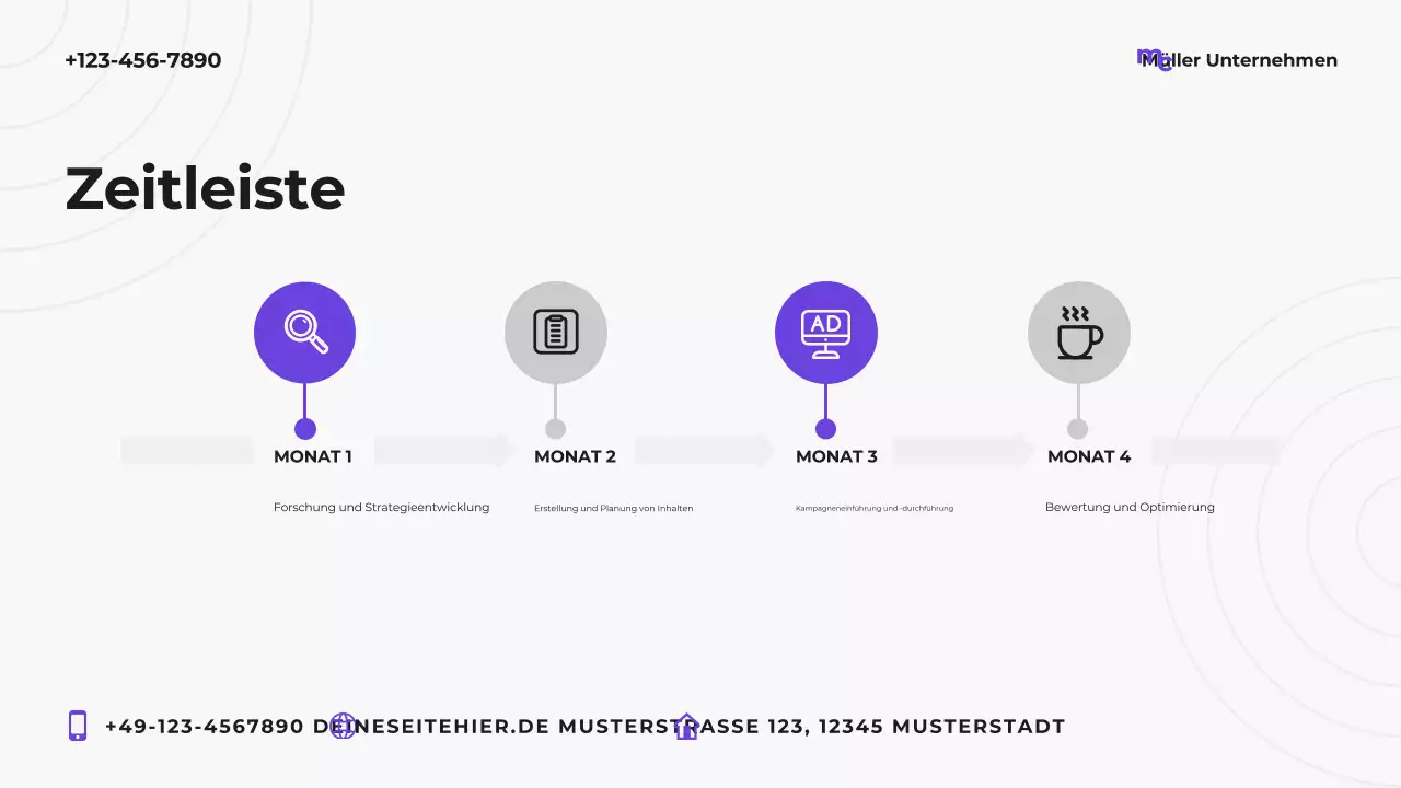 Lila moderner Marketingplan