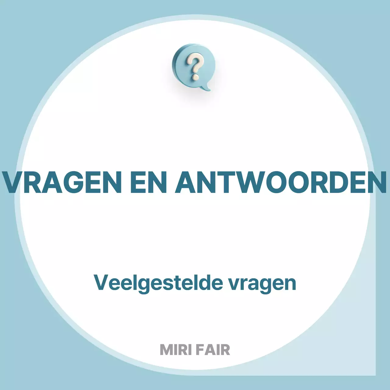 Lichtblauwe eenvoudige informatieverstrekking FAQ