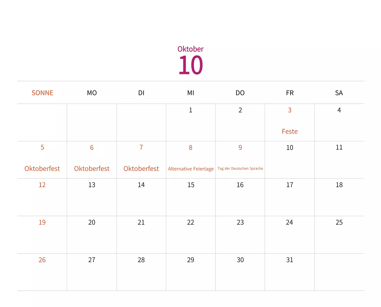 Neujahrskalender mit warmen Illustrationen