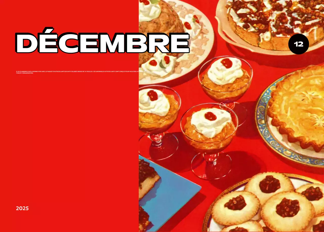 Calendriers colorés avec une variété d'illustrations rétro