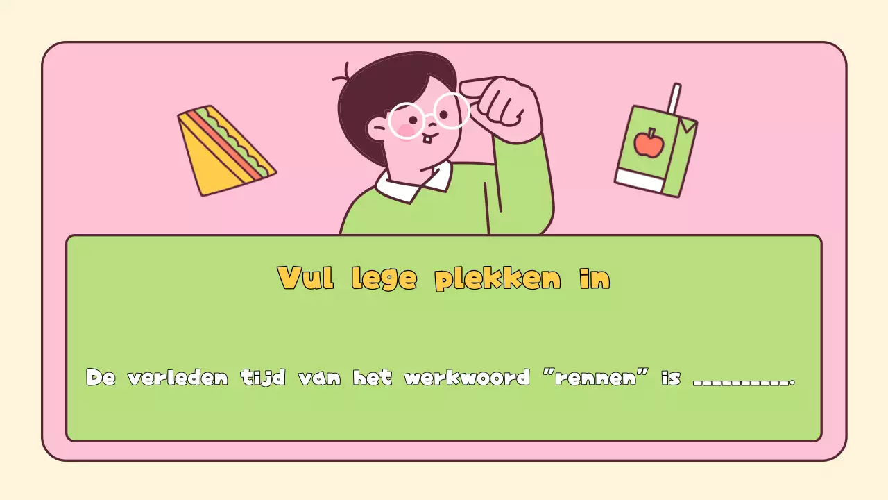 Speelse quiz lay-out voor basisschool