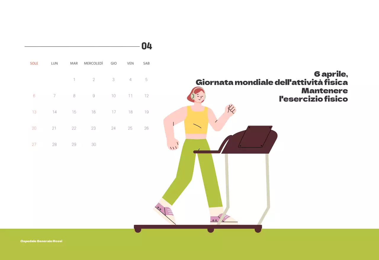 Un ospedale festivo con illustrazioni a tema salute e famiglia e accenti colorati