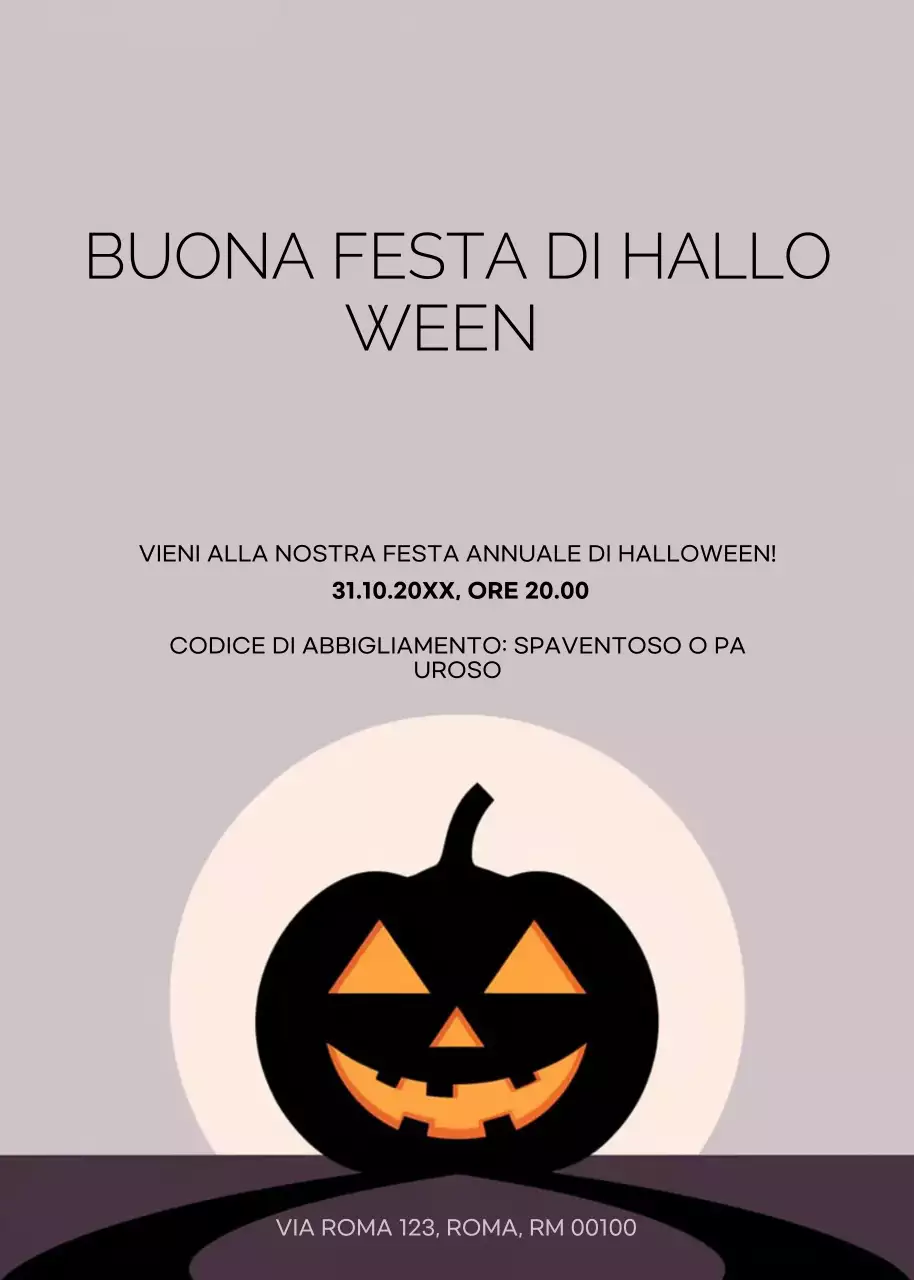invito di Halloween minimal nero