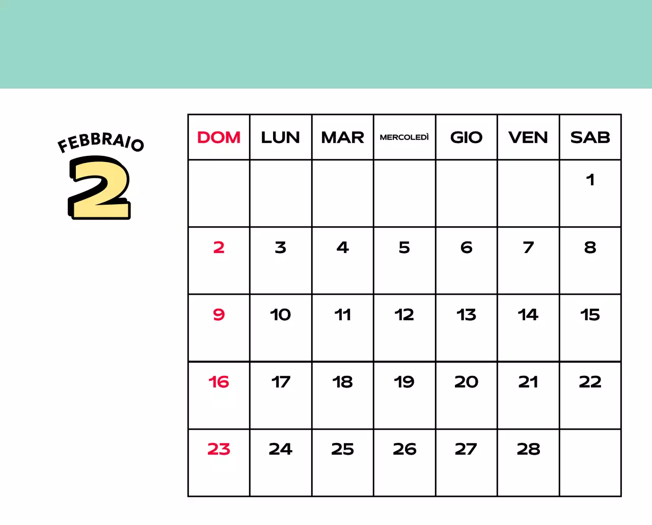 Calendari colorati con una varietà di illustrazioni retrò