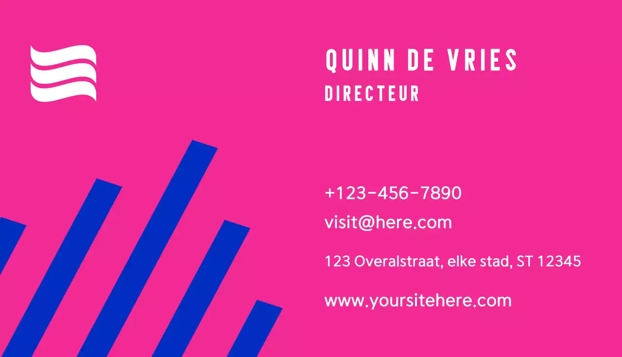 roze modern visitekaartje