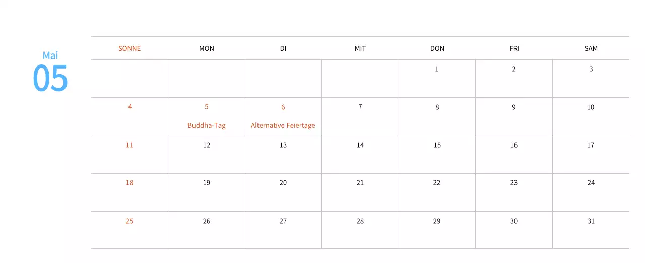 Neujahrskalender mit warmen Illustrationen