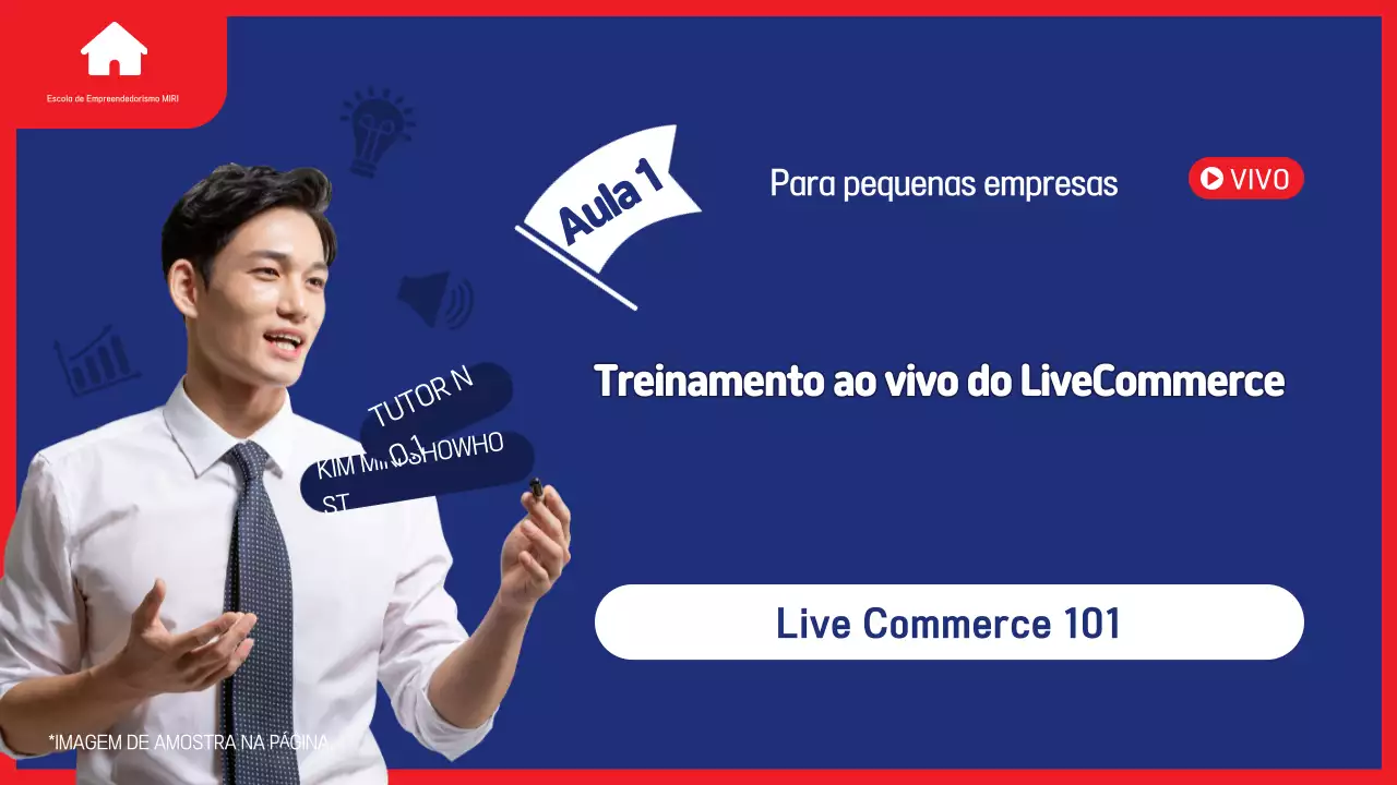 Anúncio moderno de educação em linha em azul e vermelho