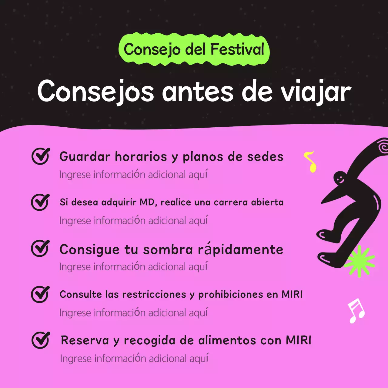 Guía de festivales de color negro