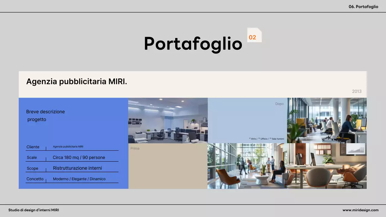 Annuncio di interni moderni arancioni