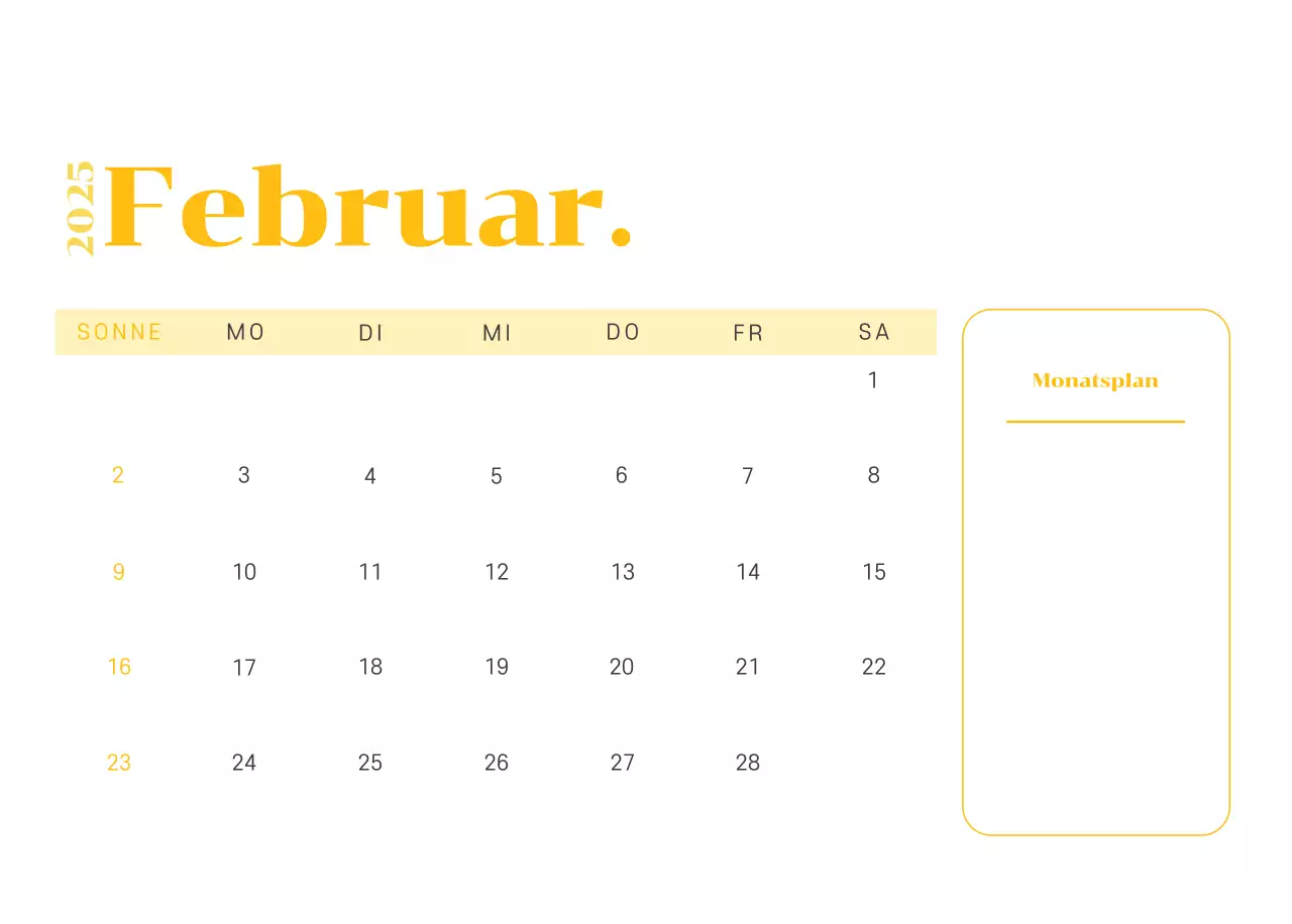 Kalender mit Jugendillustrationen auf gelb-grünem Hintergrund