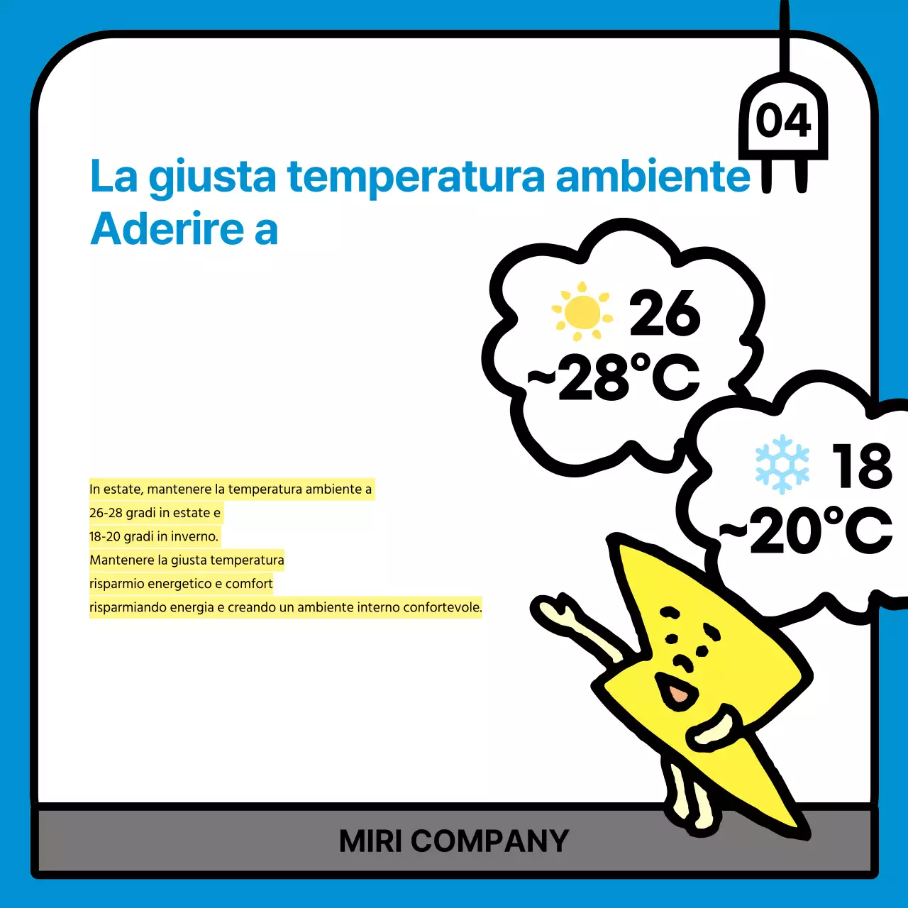 Campagna di risparmio energetico Blue Simple