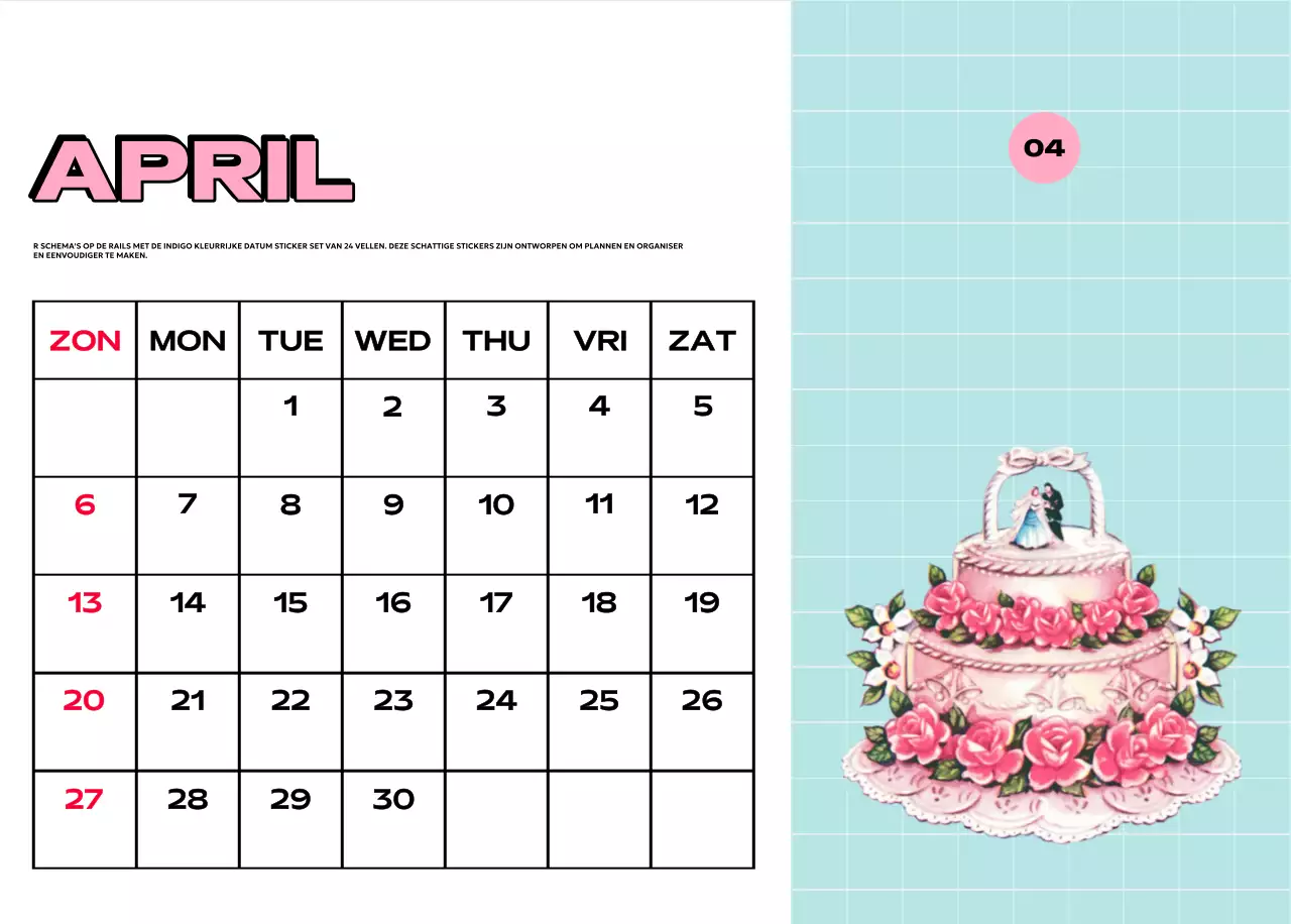 Kleurrijke kalenders met verschillende retro-illustraties