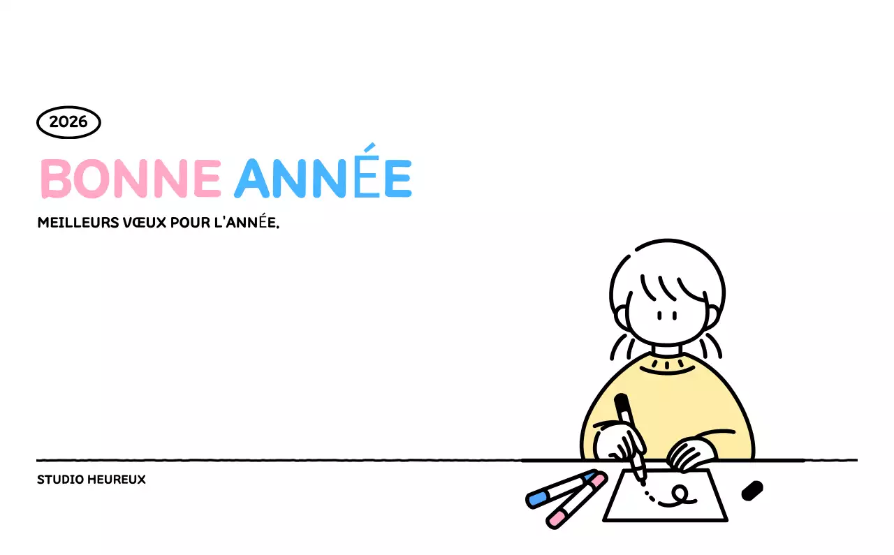 Calendrier illustré avec un joli style de lignes