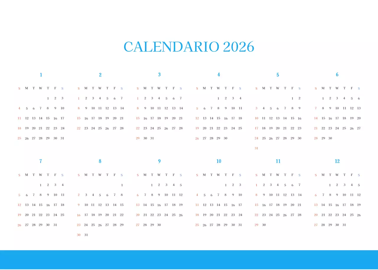 Calendario ecclesiastico blu di concezione moderna