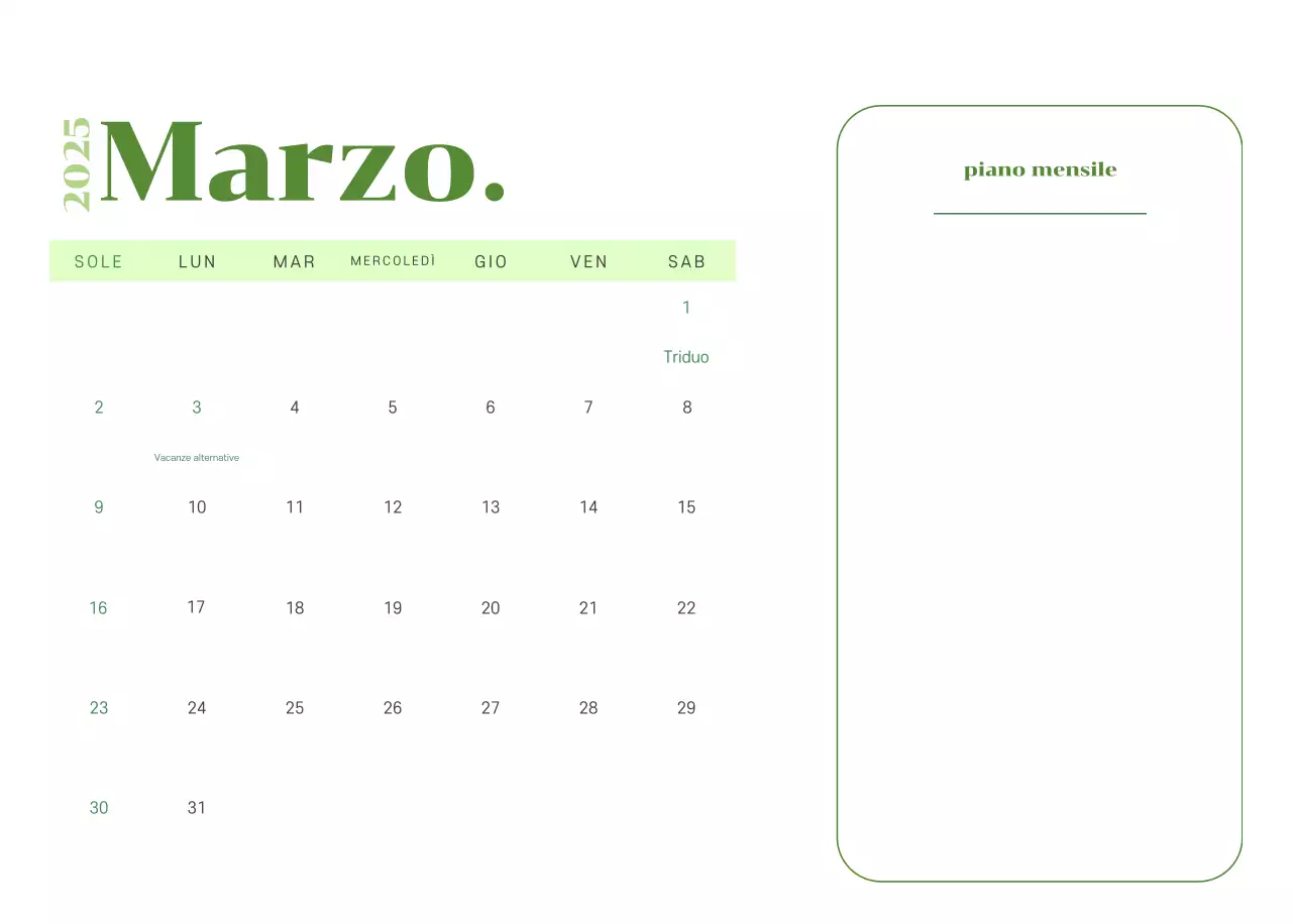 Calendario con illustrazioni giovanili su sfondo giallo-verde