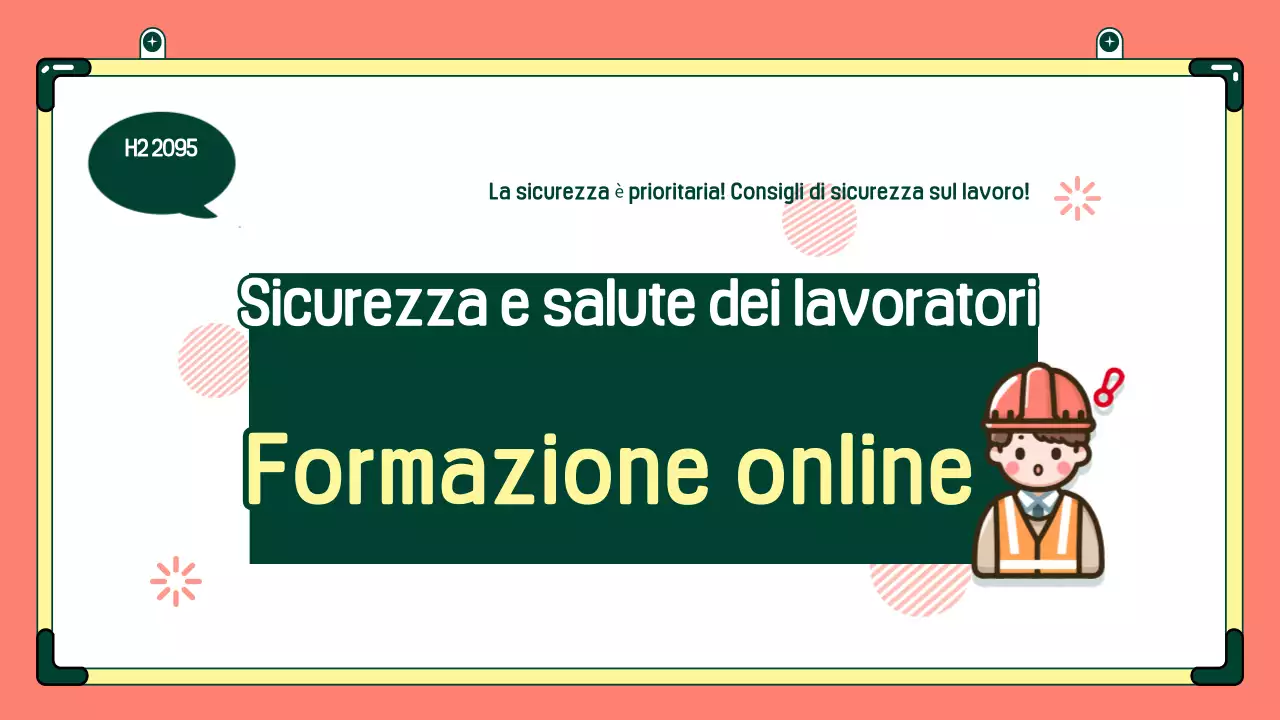 Materiale di formazione sulla salute e la sicurezza semplice, di colore arancione e verde