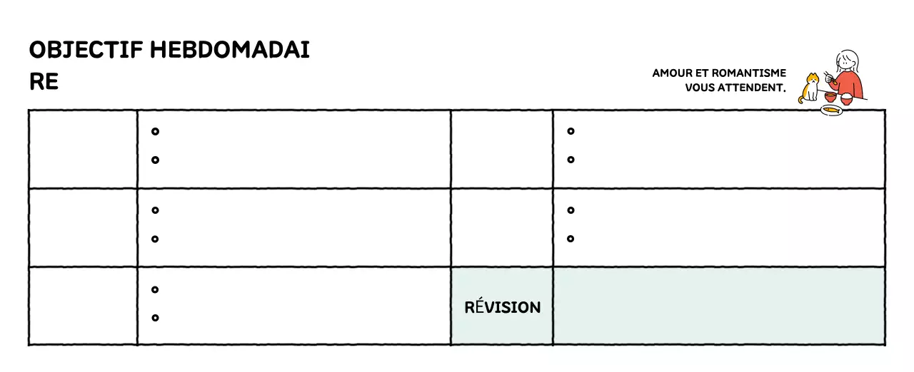 Calendrier illustré avec un joli style de lignes