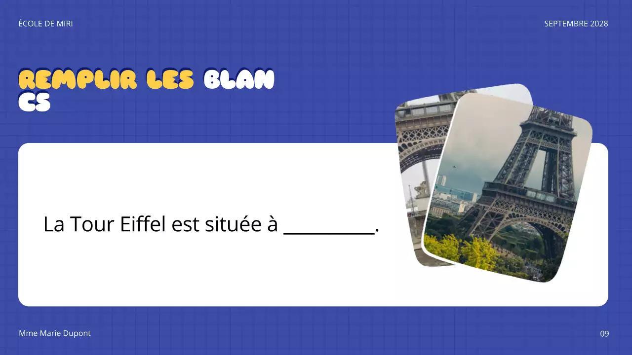 annonce du quiz bleu ludique