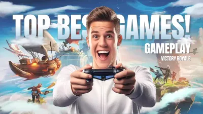 Blue Trendy Gaming Advertisement YouTube Thumbnail