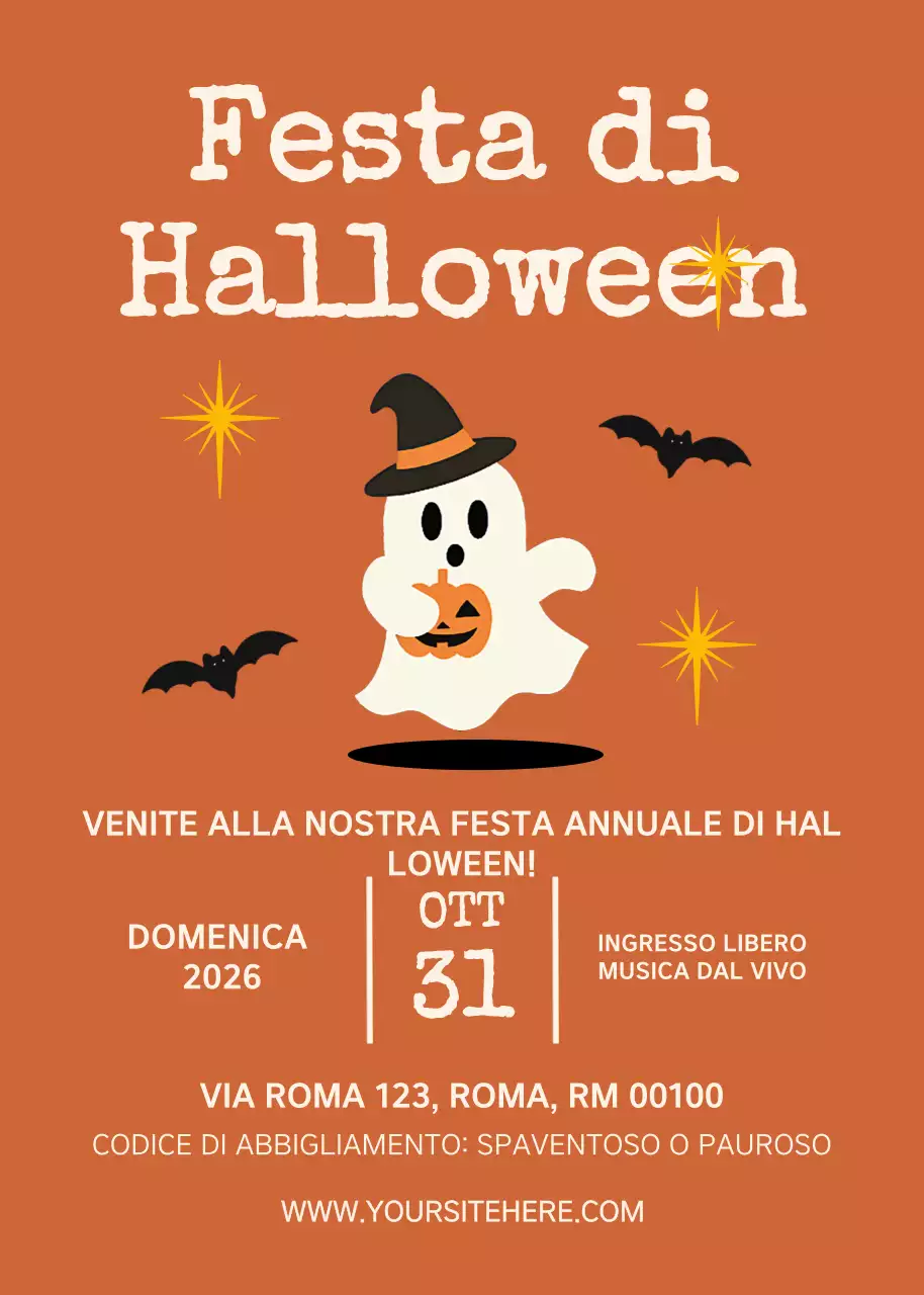 Invito di Halloween retrò arancione