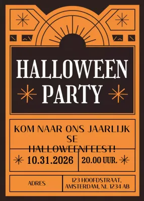 Oranje Vintage Halloween Uitnodiging