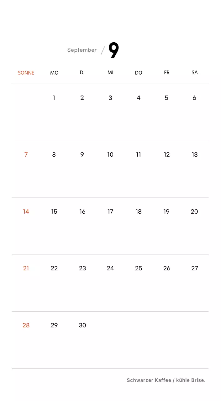 Einfacher Kaffee-Foto-Tischkalender für Cafés in Weißtönen