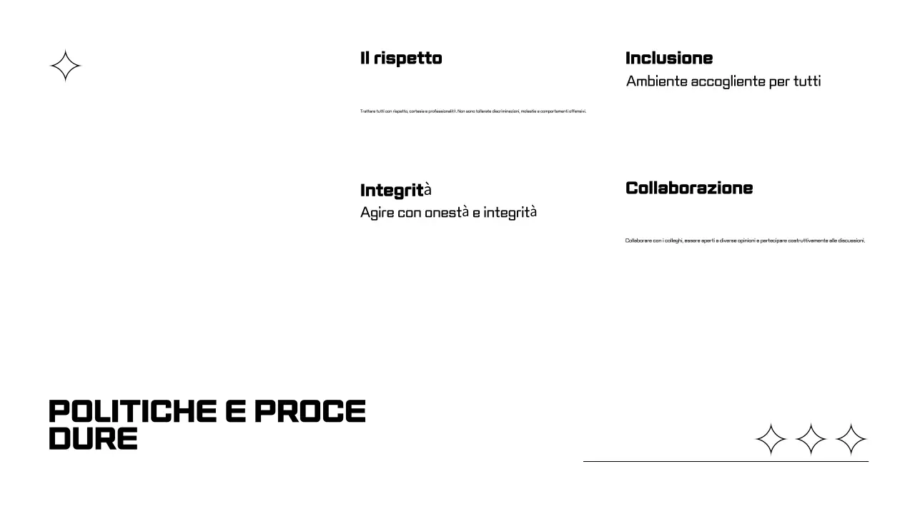 Presentazioni in bianco e nero per la formazione dei dipendenti
