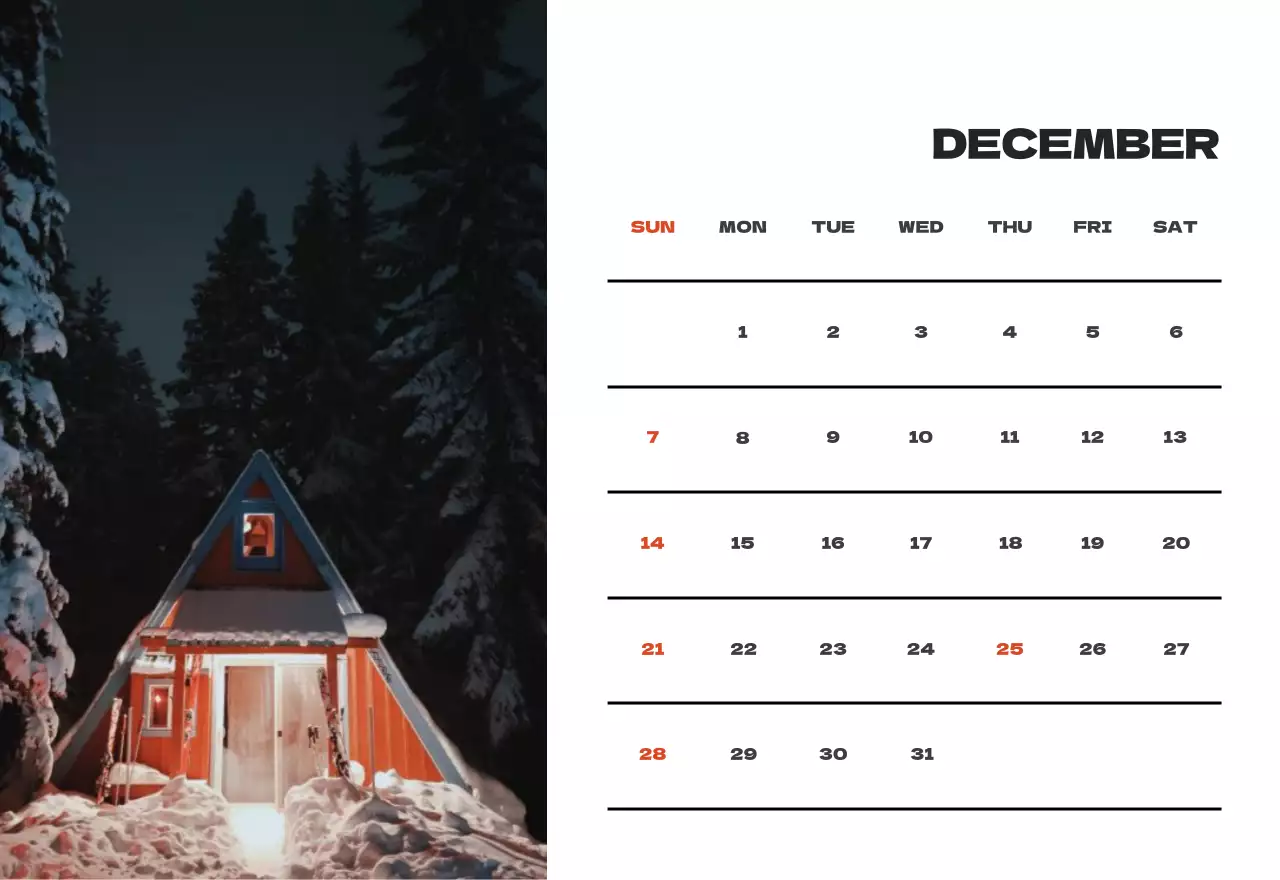 Kalender bersih foto langit