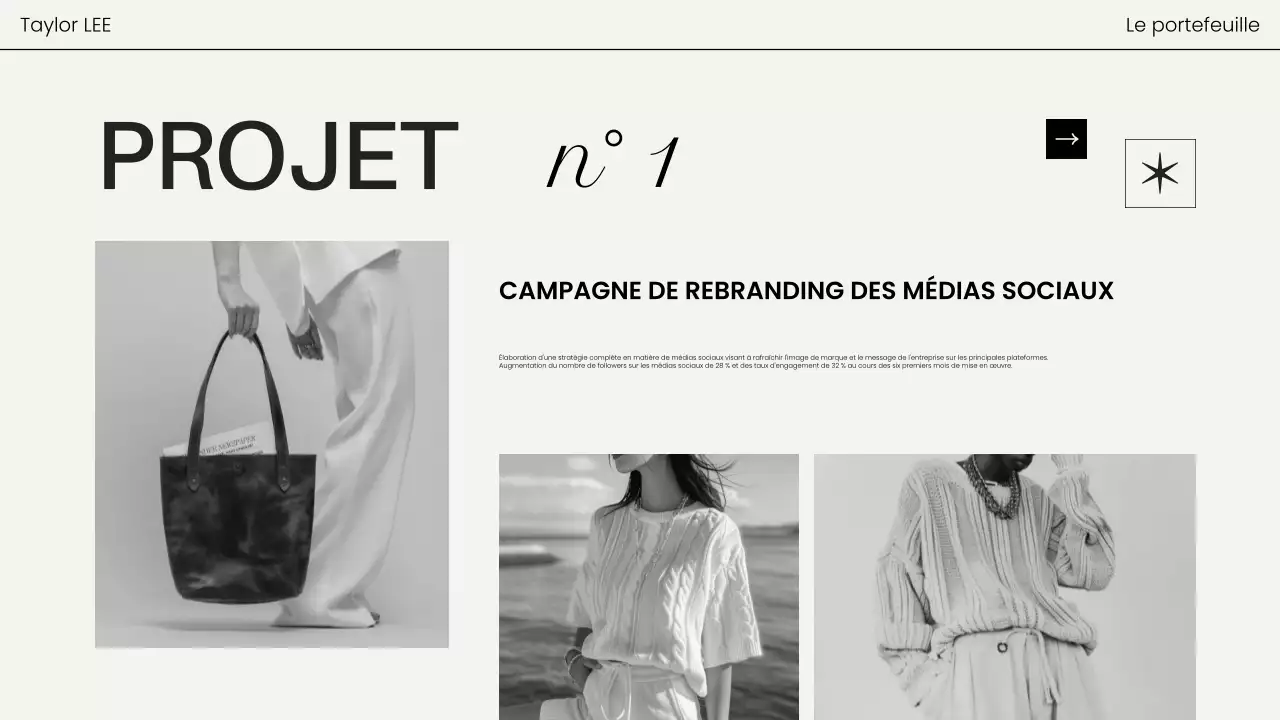 portfolio photographique moderne et noir