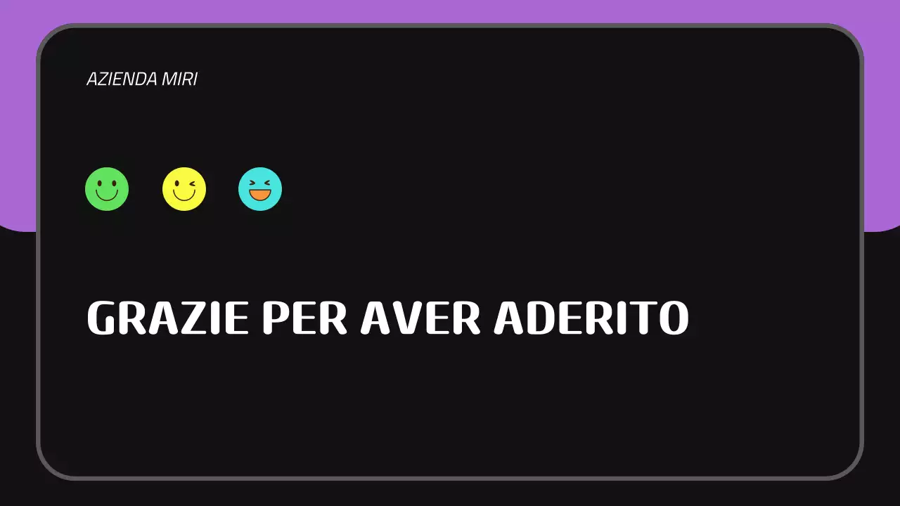 Presentazione dell'inserimento di un nuovo dipendente in un contesto nero, viola e carino