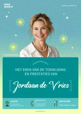 groenblauwe moderne uitnodiging voor pensioen