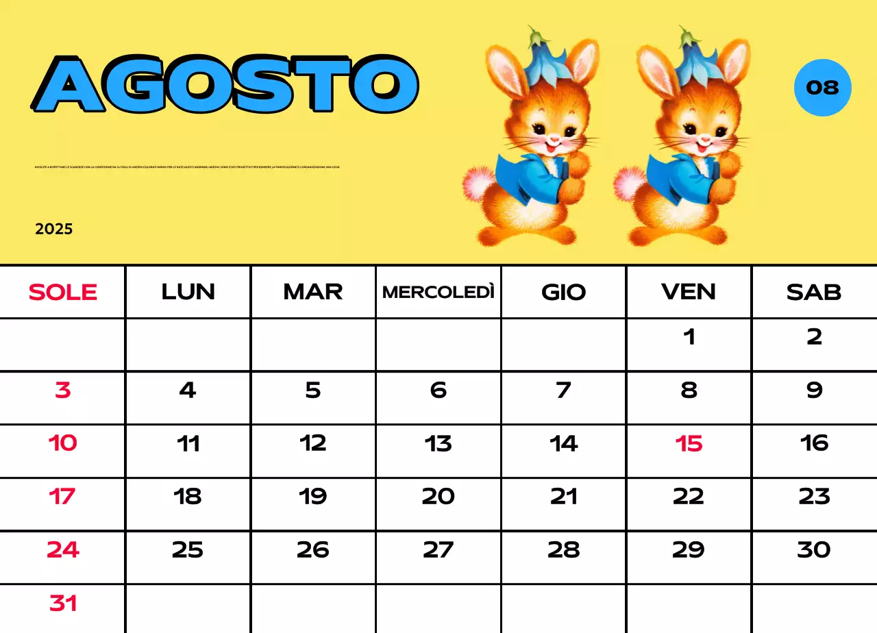 Calendari colorati con una varietà di illustrazioni retrò