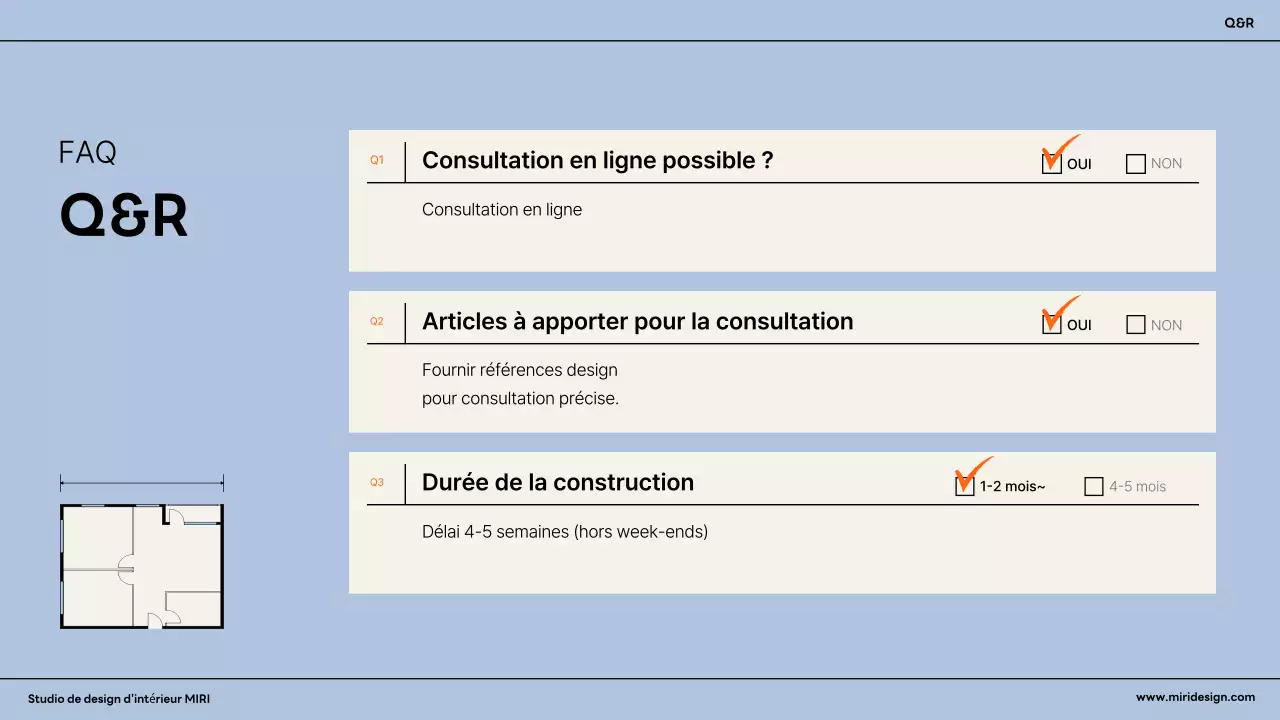 Annonce d'un intérieur moderne orange