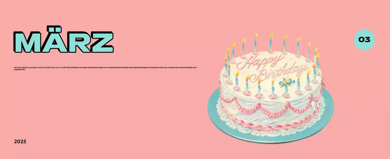 Bunte Kalender mit einer Vielzahl von Retro-Illustrationen