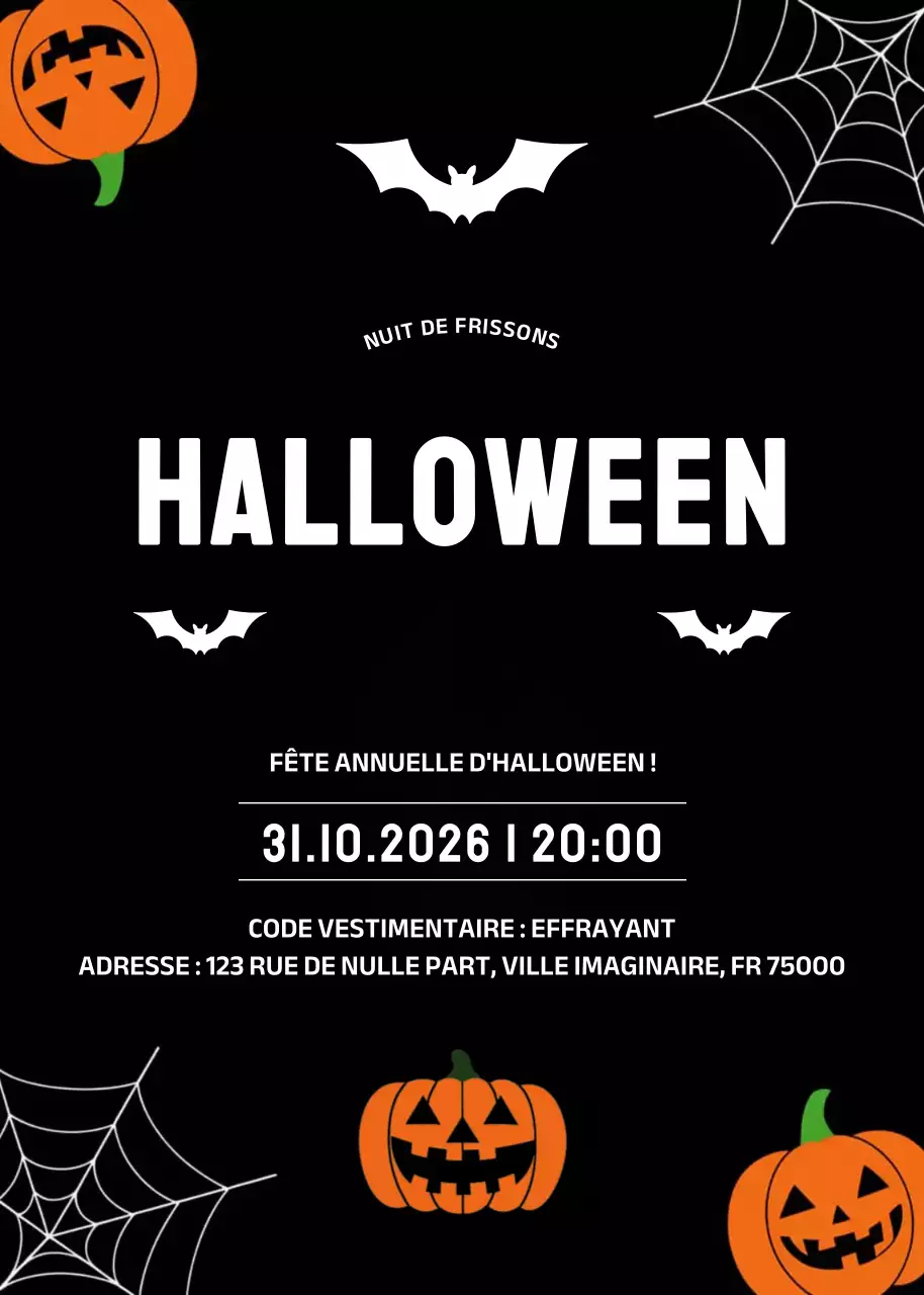 Invitation à la fête de l'effroi noire