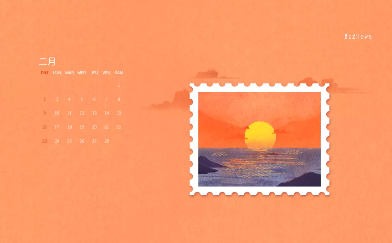 Calendrier du Nouvel An avec illustrations chaleureuses