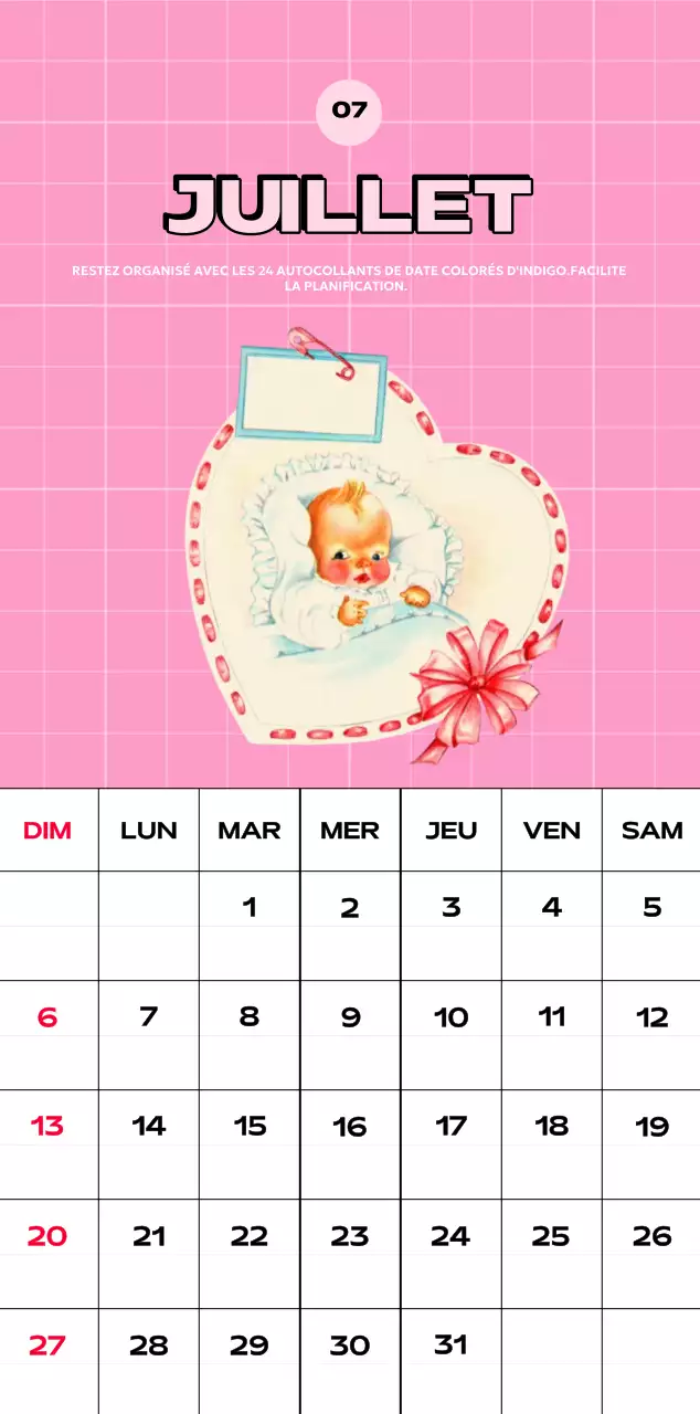 Calendriers colorés avec une variété d'illustrations rétro