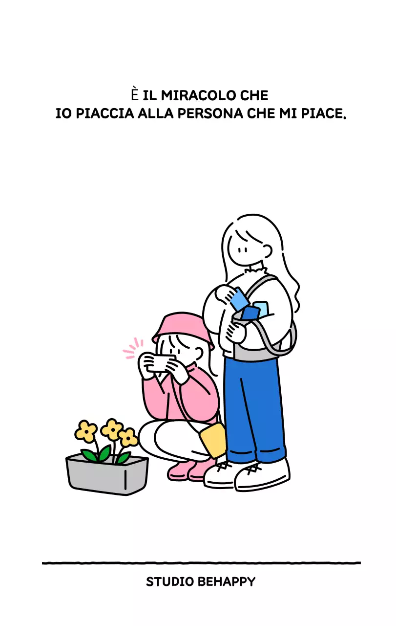 Calendario illustrato con un grazioso stile di linee